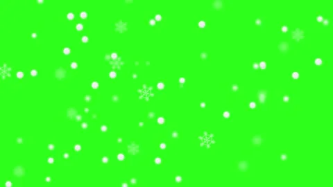Gentle White Snowflakes Falling Against a Solid Green Screen Background Stock Footage 333101461