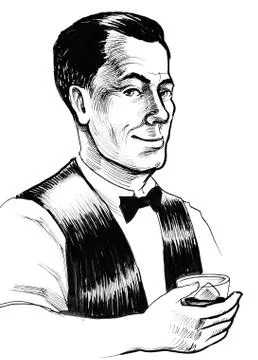 Gentleman and brandy Stock Illustration