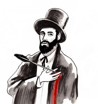 Gentleman with arrow Stock Illustration