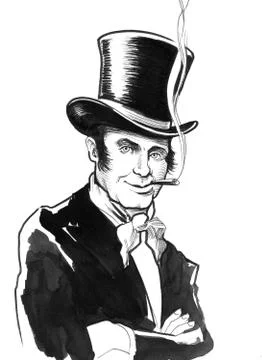 Gentleman with a cigar Stock Illustration