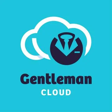 Gentleman Cloud Logo Stock Illustration
