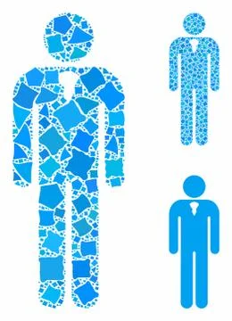 Gentleman Composition Icon of Trembly Elements 스톡 일러스트