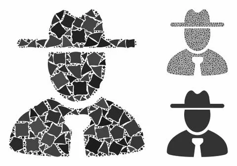 Gentleman Composition Icon of Uneven Items Stock Illustration