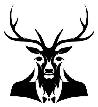 Gentleman deer head Stock Illustration