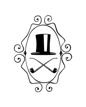 Gentleman emblem design Stock Illustration