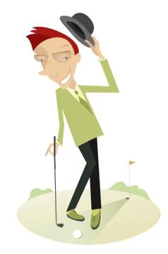 Gentleman on the golf course Stockillustratie