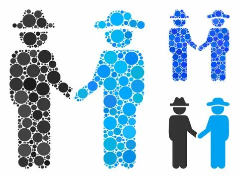 Gentleman handshake Composition Icon of Circles Stockillustratie