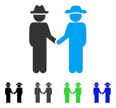 Gentleman Handshake Flat Icon 스톡 일러스트