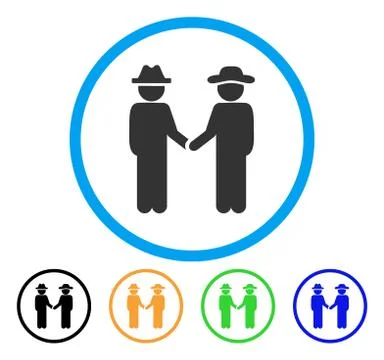 Gentleman Handshake Rounded Icon 스톡 일러스트
