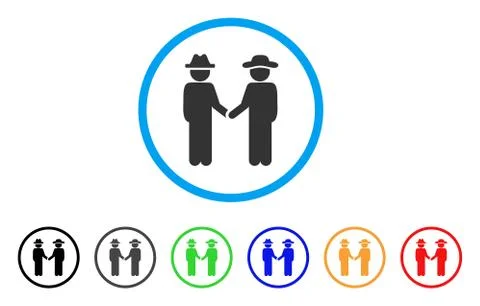 Gentleman Handshake Rounded Icon Stock Illustration