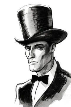 Gentleman in hat Stock Illustration
