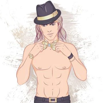 Gentleman in a hat Stock Illustration