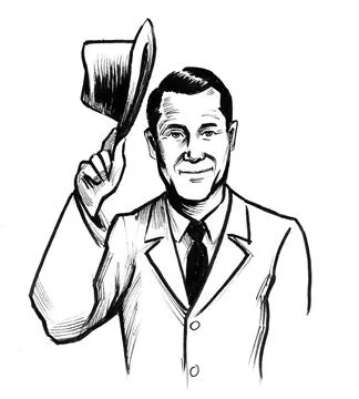 Gentleman with a hat Stock Illustration