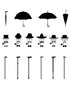 Gentleman icon set Stock Illustration