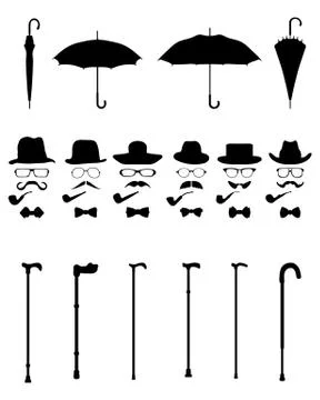 Gentleman icon set Stock Illustration