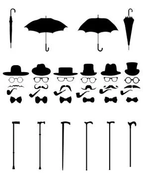 Gentleman icon set Stock Illustration