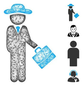 Gentleman Manager Web Vector Mesh Illustration イラスト素材