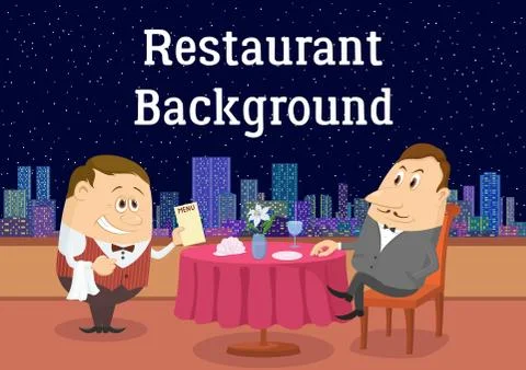 Gentleman in Open-Air Restaurant Stock Illustration