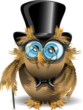 Gentleman owl Stock Illustration