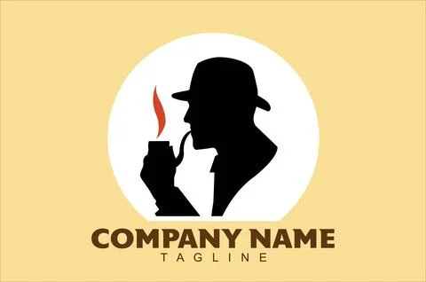 Gentleman with the pipe and hat Stock Illustration