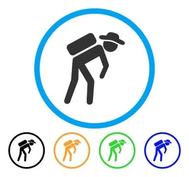 Gentleman Porter Rounded Icon Illustrazione stock