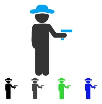 Gentleman Robber Flat Icon Stock Illustration