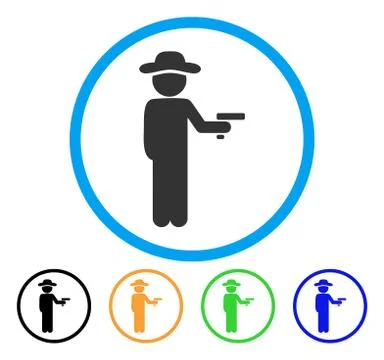Gentleman Robber Rounded Icon Stock Illustration