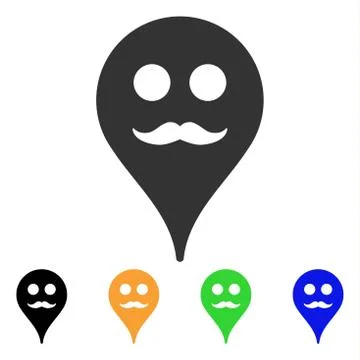 Gentleman Smiley Map Marker Vector Icon 스톡 일러스트