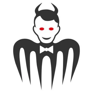 Gentleman Spectre Devil Flat Icon 스톡 일러스트