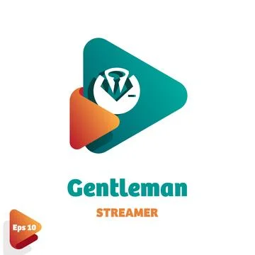 Gentleman Streamer Logo Stock Illustration