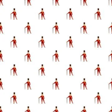 Gentleman with top hat and cane pattern Illustrazione stock