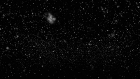 Gently falling snow isolated on black background in 4K to be used for composing Stock Footage 106851263