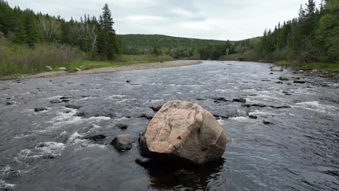 A gently flowing stream makes its way through the landscape Stock-Footage 253471987