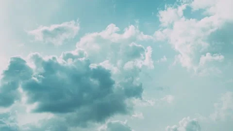 Gently Fluffy Clouds Cloud Sky Blue Moving In Blue Cloudy Sky With Fluffy Clouds Stock Footage 167112169