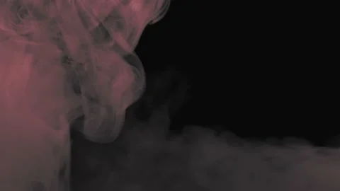 Gently red smoke, on a black background, smooth, steam, in the center Stock Footage 154766285