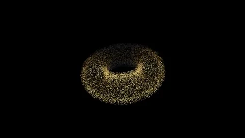 Gently Shifting Abstract Gold Torus on Black Background Vidéo 331035664