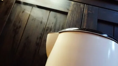 Gently Steaming Electric Kettle, Low Dutch-Angle CU under Spotlight, HD Stock Footage 219770718