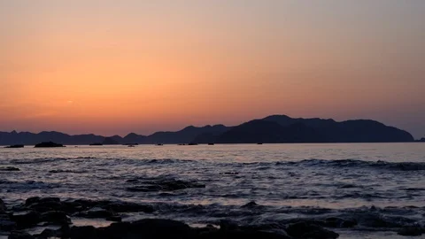 Gently wave at sanmi sunset with sounds Stock Footage 109264452