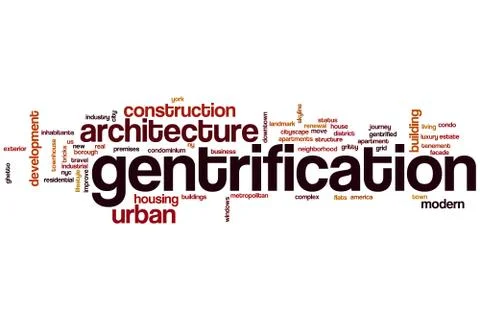 Gentrification word cloud Ilustración de archivo