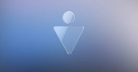 Gents Sign Glass 3d Icon Stock Footage