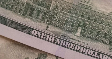 Genuine American dollars with a face value of one hundred dollars, banknotes of Video stock 317658145