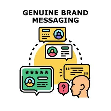 Genuine brand messaging communicating user experience feedback Stock Illustration