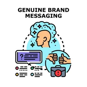 Genuine brand messaging developing communication strategy イラスト素材