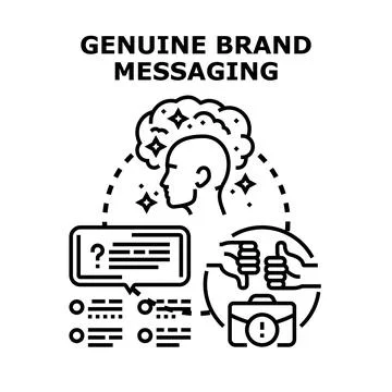 Genuine brand messaging developing communication strategy イラスト素材
