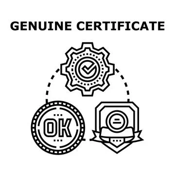 Genuine certificate concept with approval process and quality validation Stockillustratie