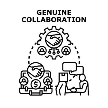 Genuine collaboration concept creating business partnership solutions Illustrazione stock