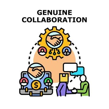 Genuine collaboration concept creating business partnership solutions Stock Illustration