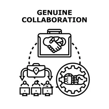 Genuine collaboration concept receiving digital data Illustrazione stock
