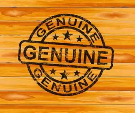 Genuine concept icon means authentic true or real - 3d illustrat Stock Illustration