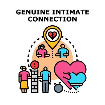 Genuine intimate connection feeling and relationship concept Stock Illustration